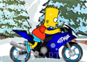 Bart Snow Ride motorozz Bart Simpsonnal